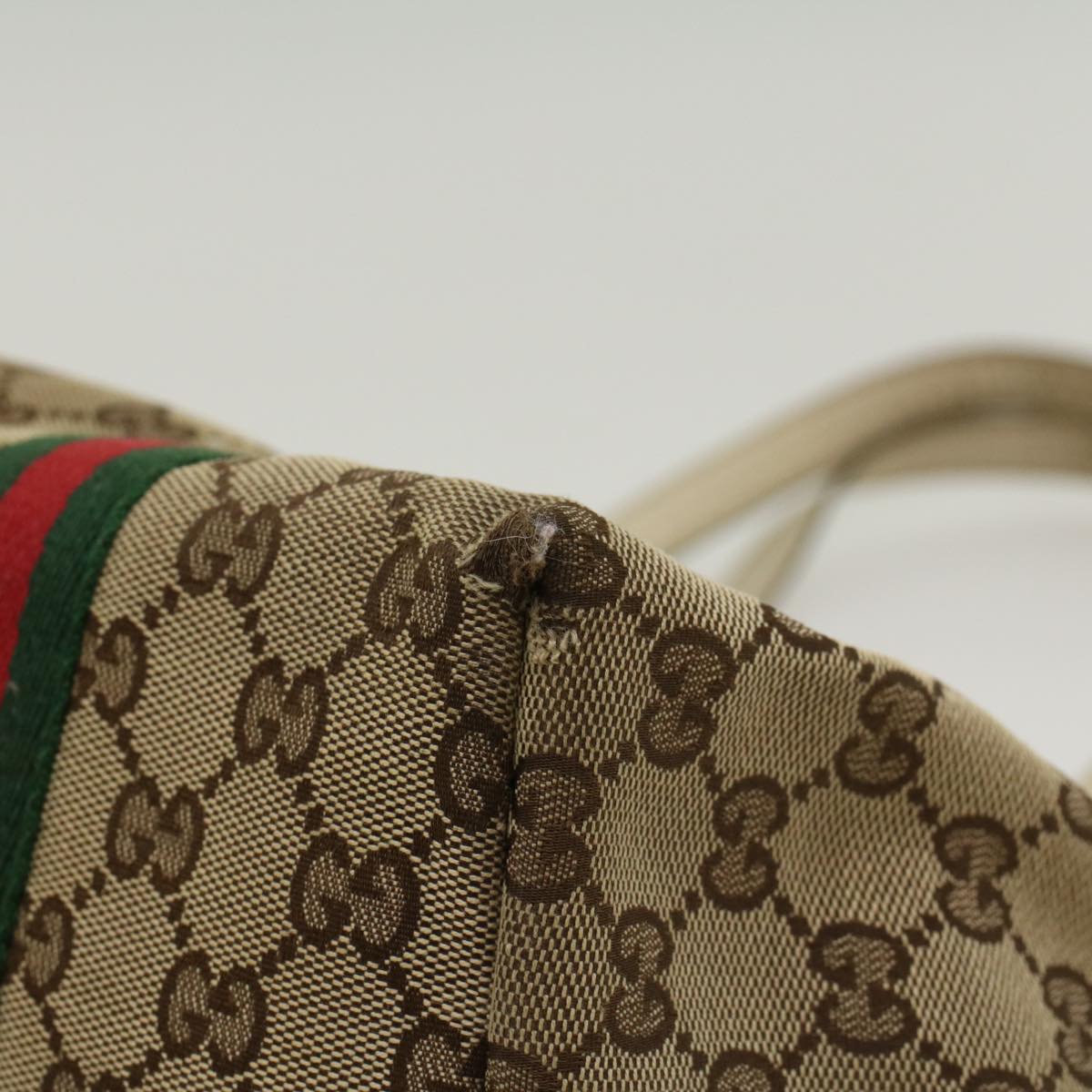 GUCCI GG Canvas Web Sherry Line Shoulder Bag Beige Red Green 139260  47709