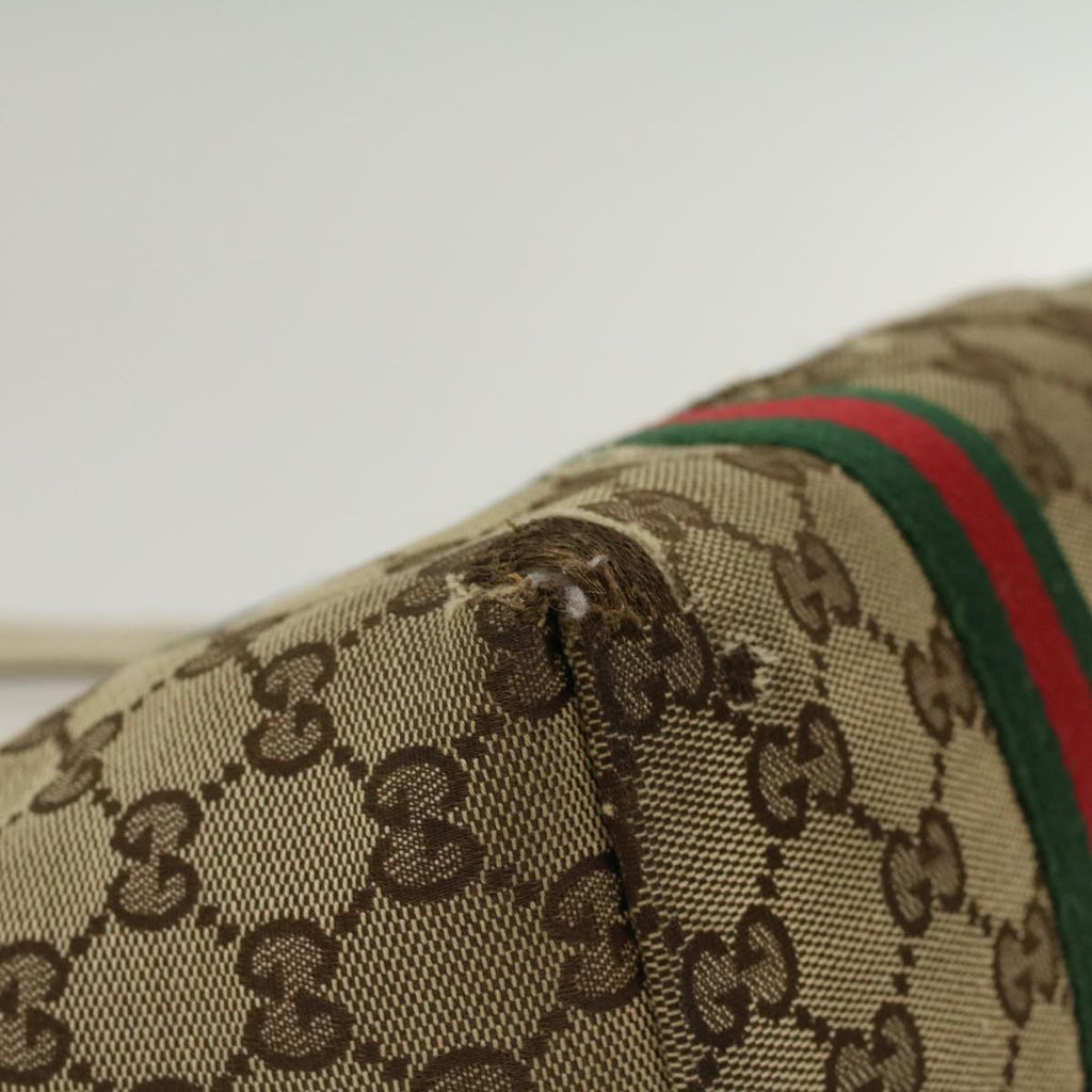 GUCCI GG Canvas Web Sherry Line Shoulder Bag Beige Red Green 139260  47709