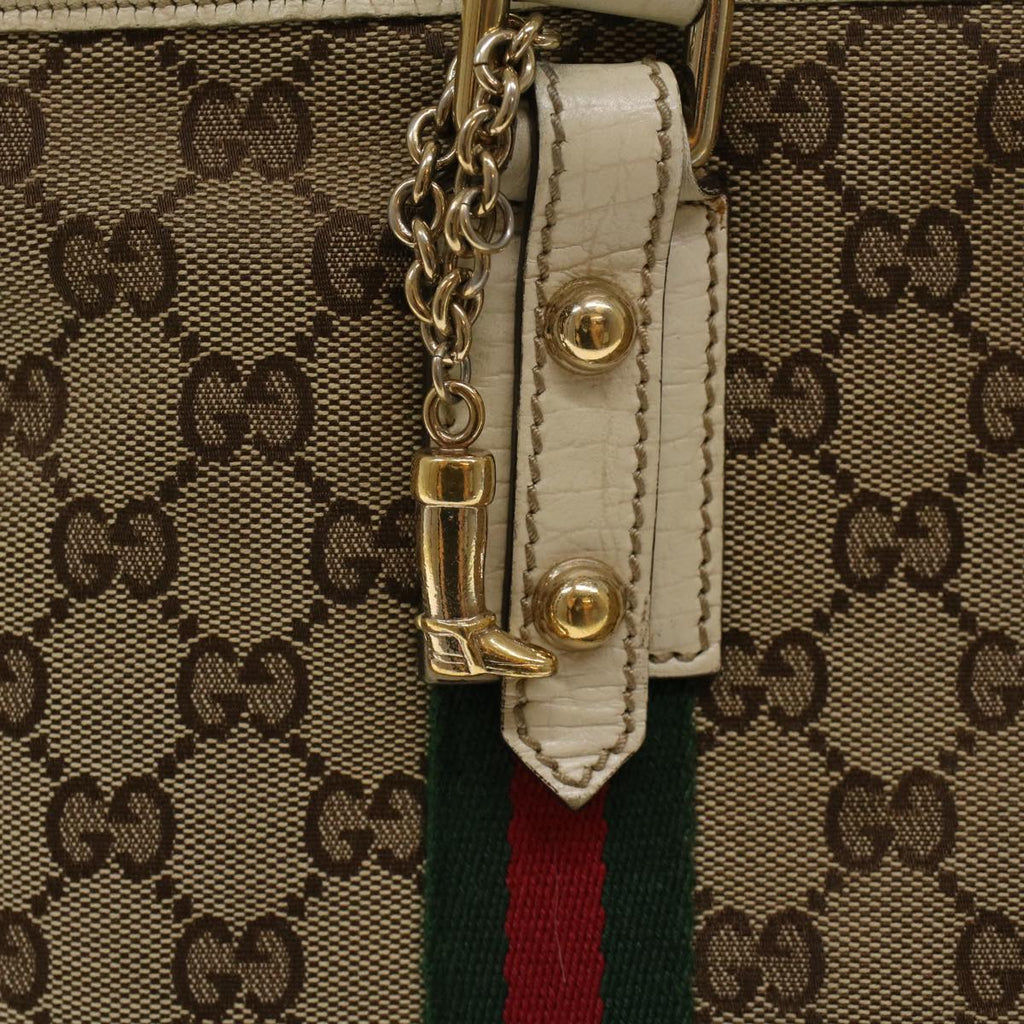 GUCCI GG Canvas Web Sherry Line Shoulder Bag Beige Red Green 139260  47709