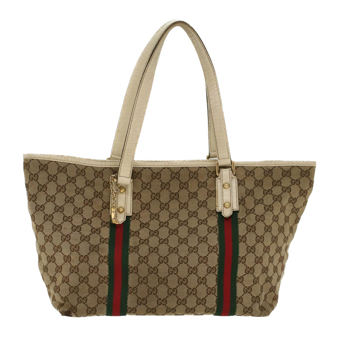 GUCCI GG Canvas Web Sherry Line Shoulder Bag Beige Red Green 139260  47709