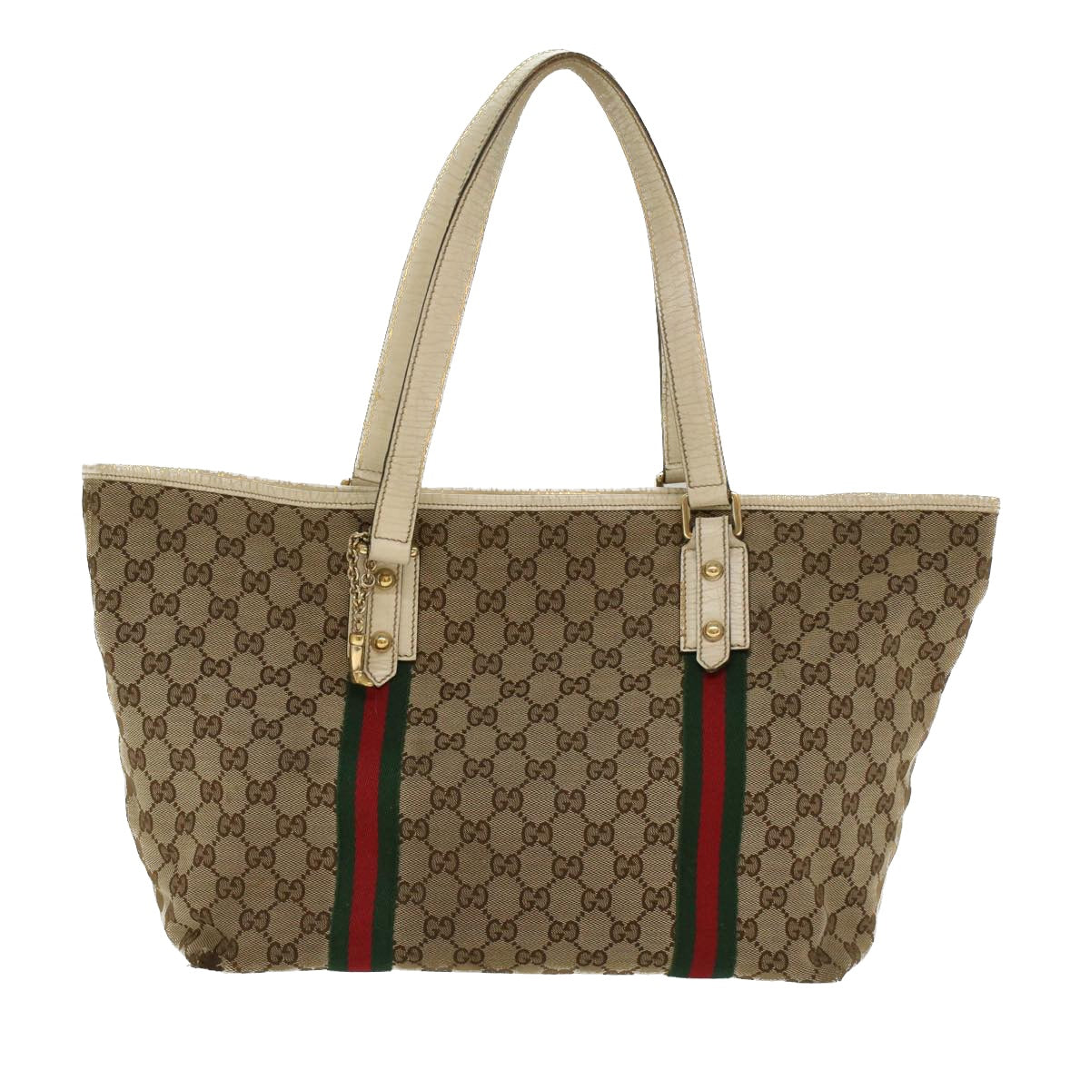 GUCCI GG Canvas Web Sherry Line Shoulder Bag Beige Red Green 139260  47709