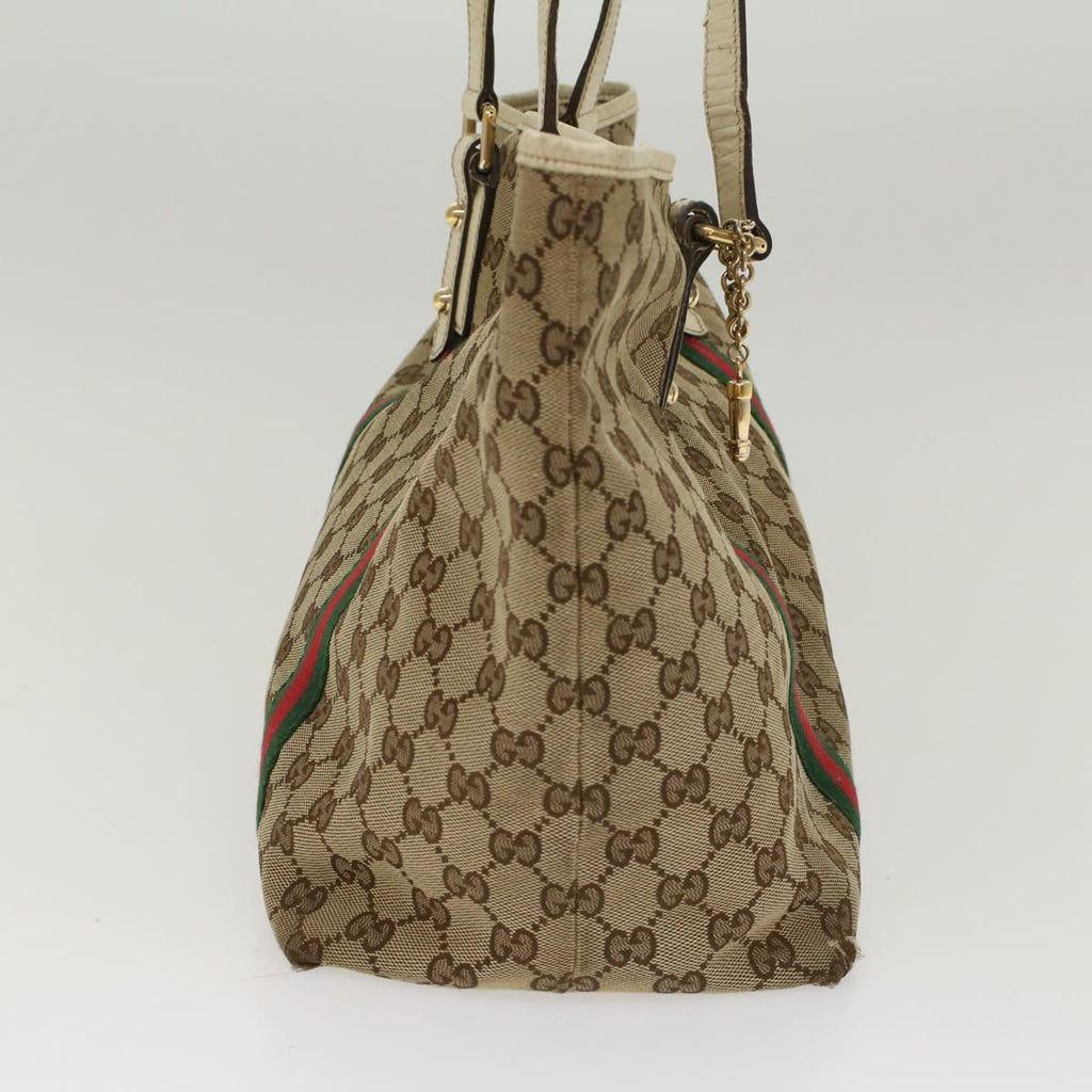 GUCCI GG Canvas Web Sherry Line Shoulder Bag Beige Red Green 139260  47709