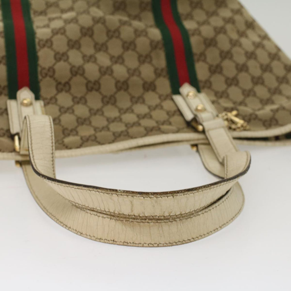 GUCCI GG Canvas Web Sherry Line Shoulder Bag Beige Red Green 139260  47709