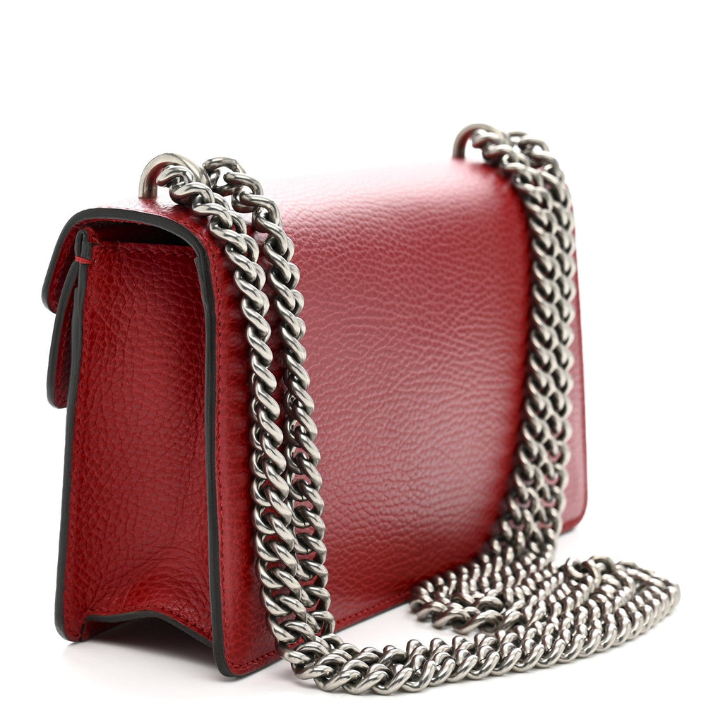 Gucci Dollar Calfskin Enamel Dionysus Shoulder Bag Hibiscus Red Electric Blue