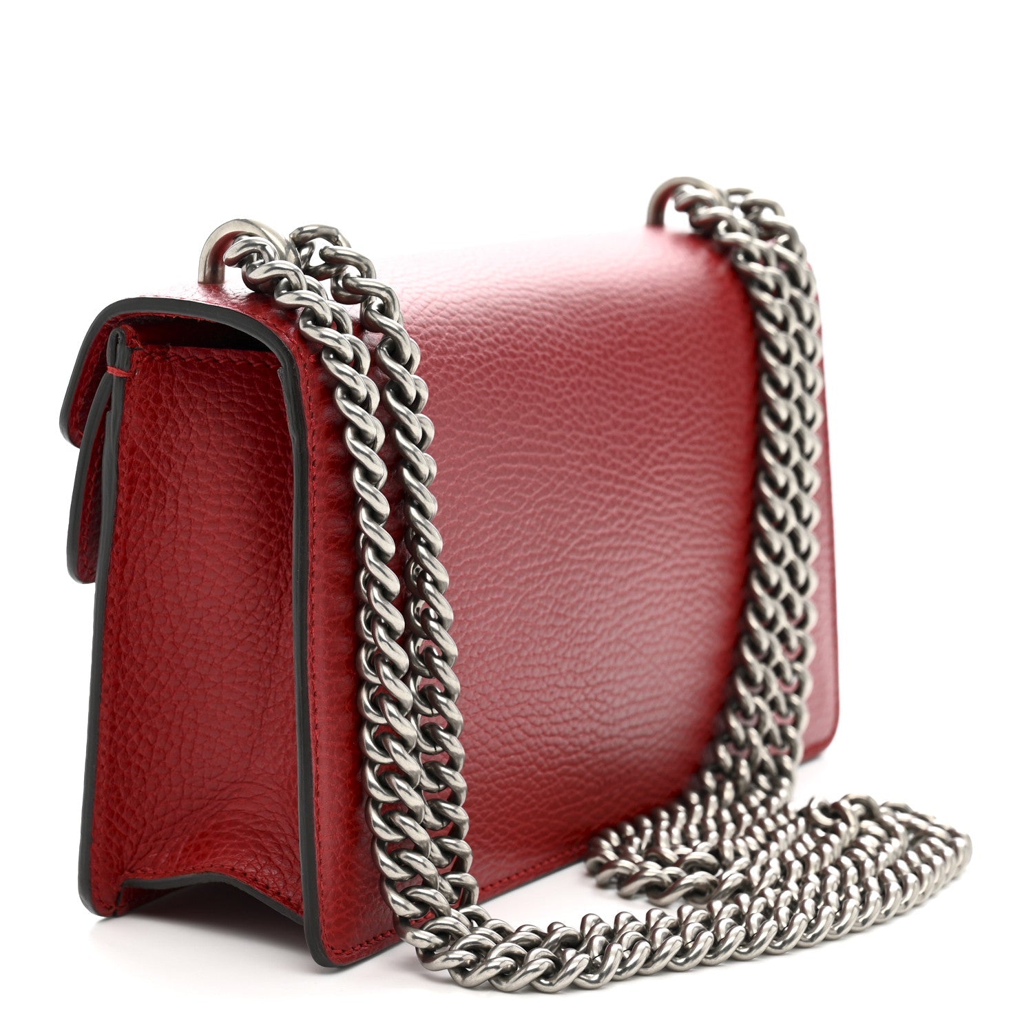 Gucci Dollar Calfskin Enamel Dionysus Shoulder Bag Hibiscus Red Electric Blue