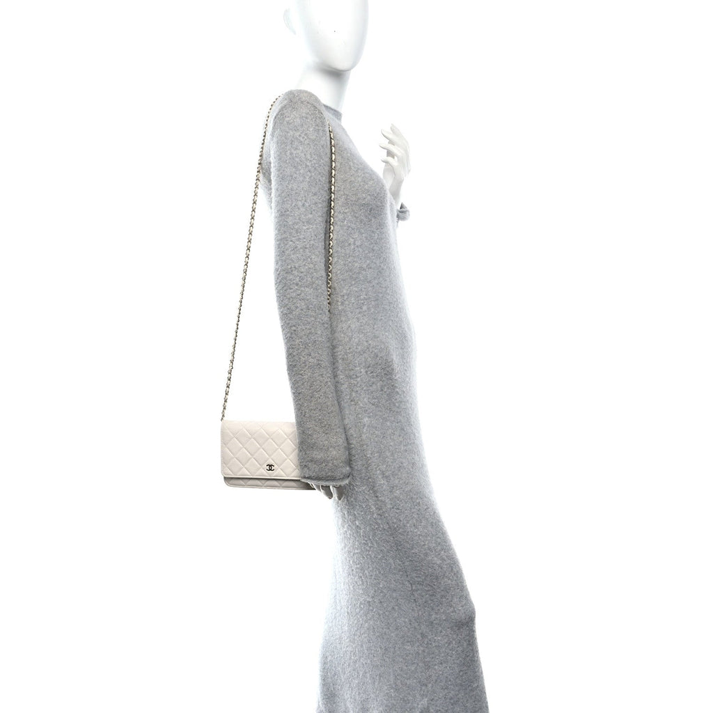 Chanel Caviar Quilted Wallet On Chain WOC White