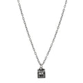 Gucci Sterling Silver Textured Square G Pendant Necklace