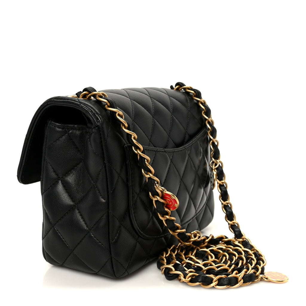 Chanel Lambskin Quilted Casino Chips Small Flap Black