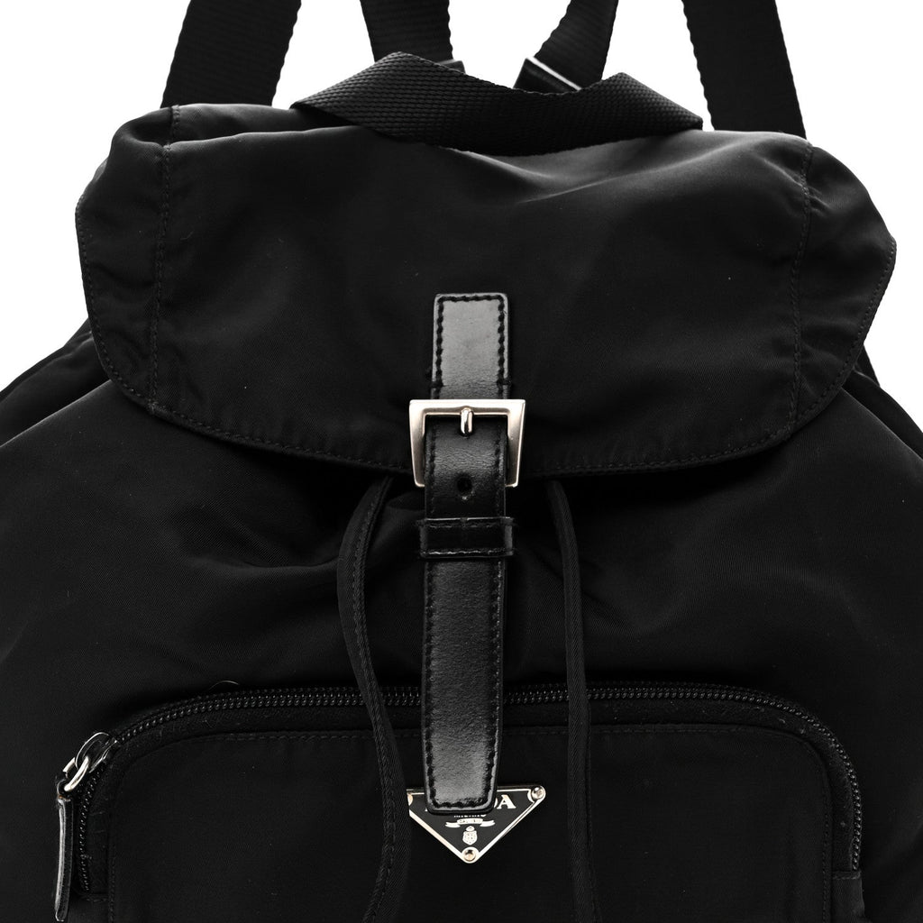 Prada Tessuto Nylon Vela Cinch Backpack Black