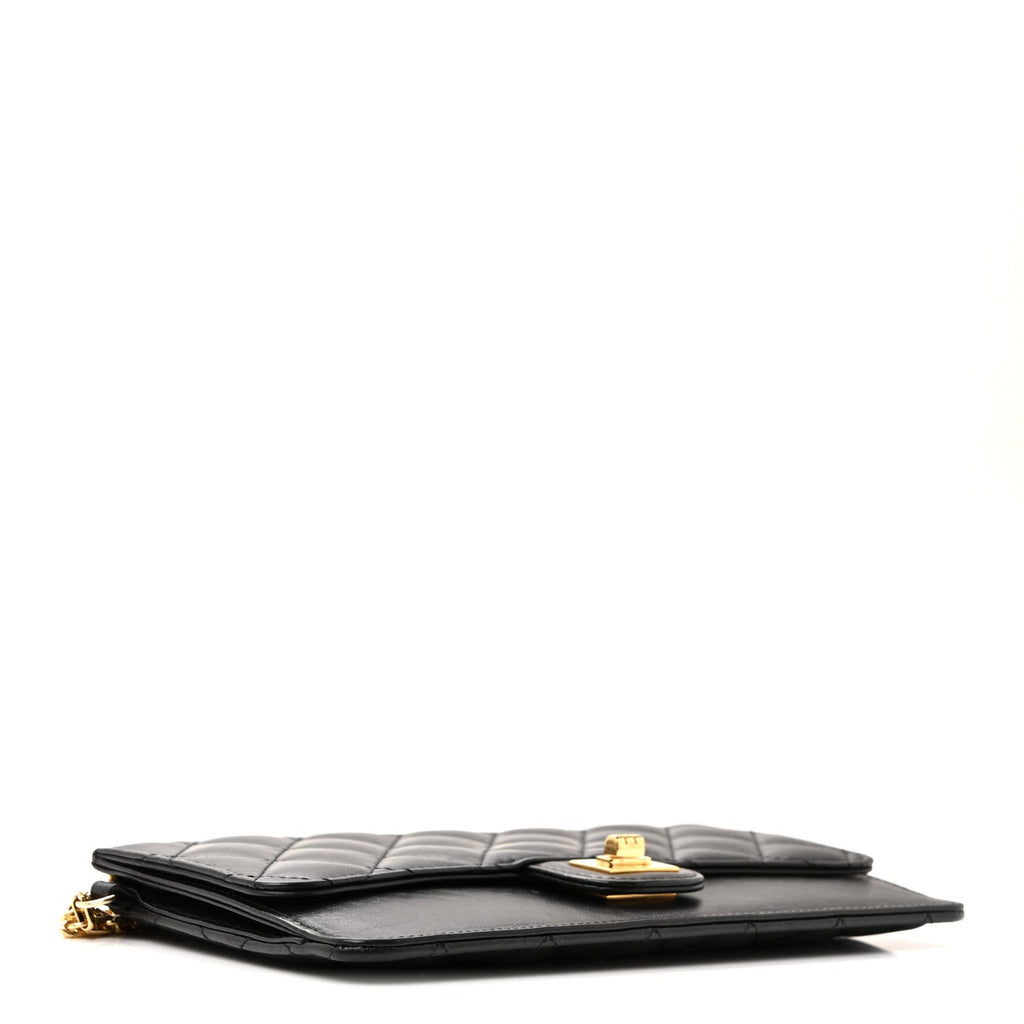 Chanel Aged Calfskin Quilted 2.55 Reissue Pouch With Chain Handle Black