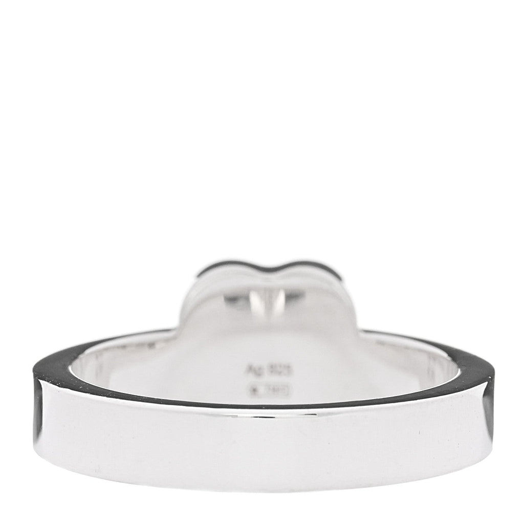 Gucci Sterling Silver Trademark Heart Ring 56 7.5