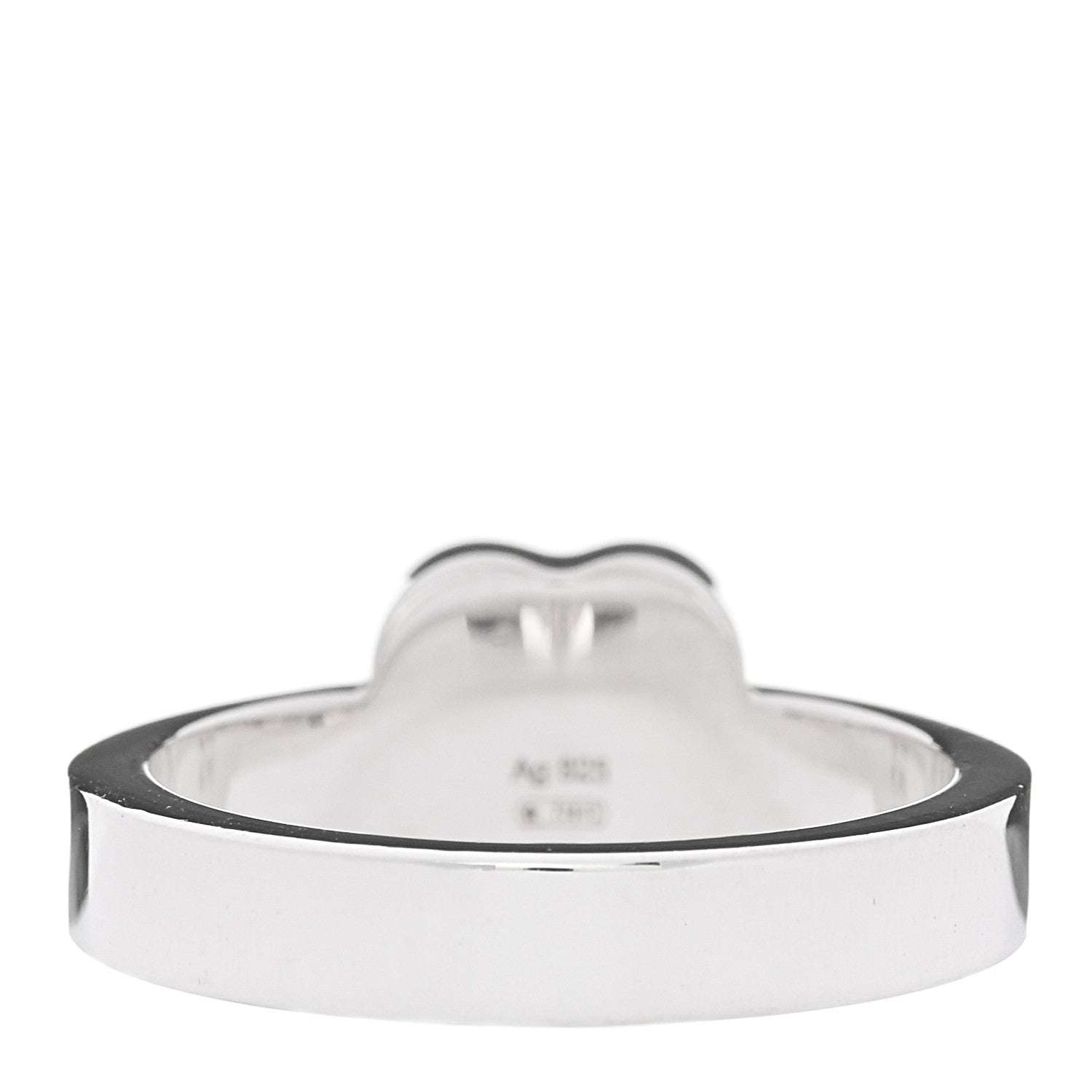 Gucci Sterling Silver Trademark Heart Ring 56 7.5