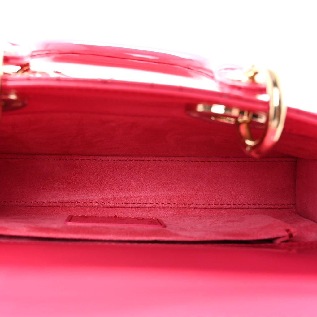 Christian Dior Patent Cannage Small Lady D-Joy Mexican Red