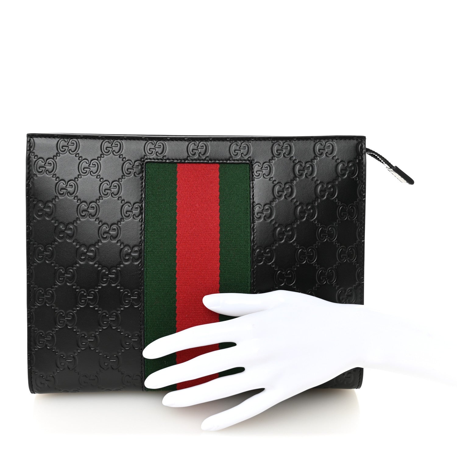 Gucci Guccissima Signature Web New Web Cosmetic Case Black