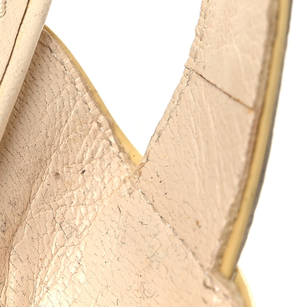 Louis Vuitton Calfskin Monogram Embossed Espadrille Wedge Sandals 36 White