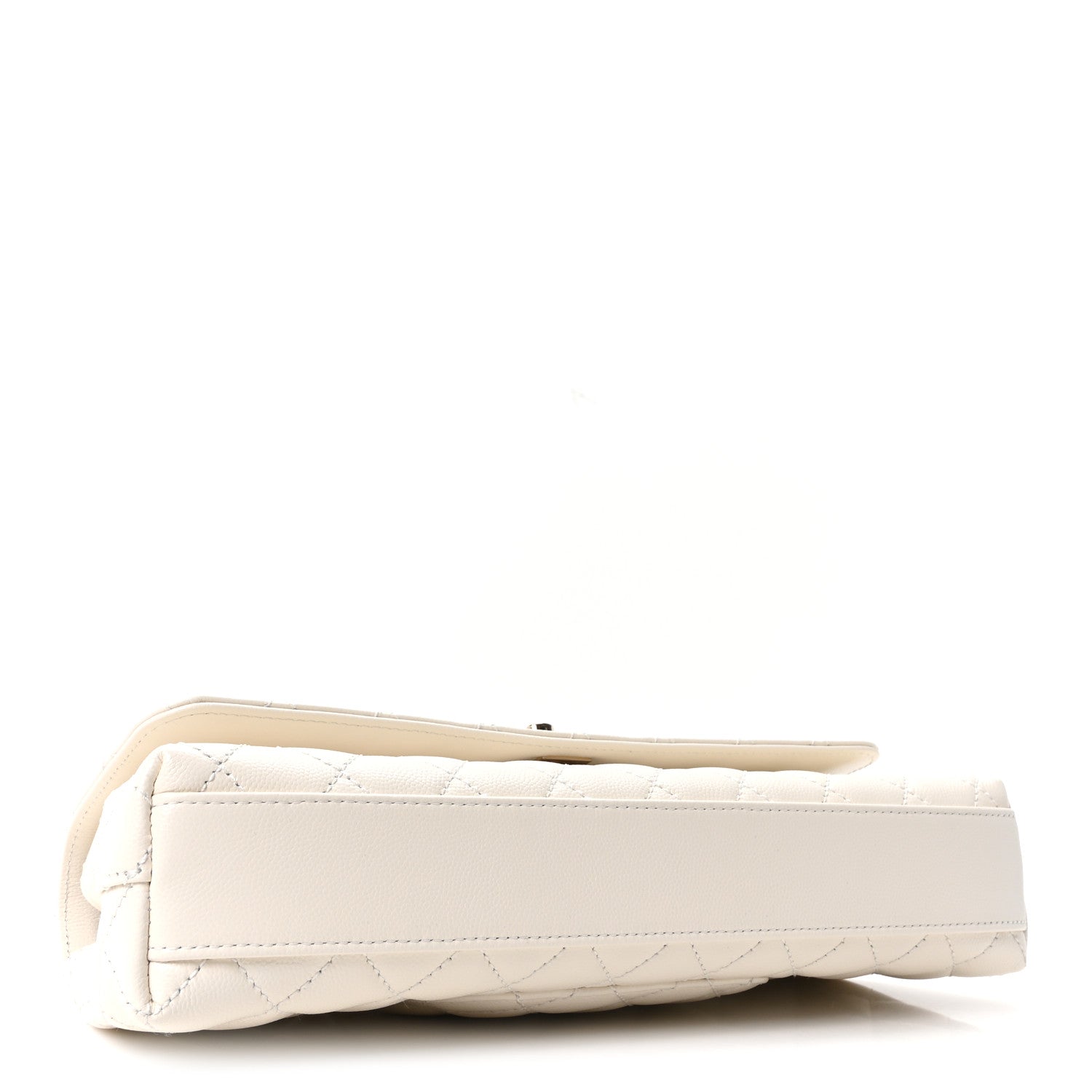 Chanel Caviar Quilted Maxi East West Coco Handle Flap White