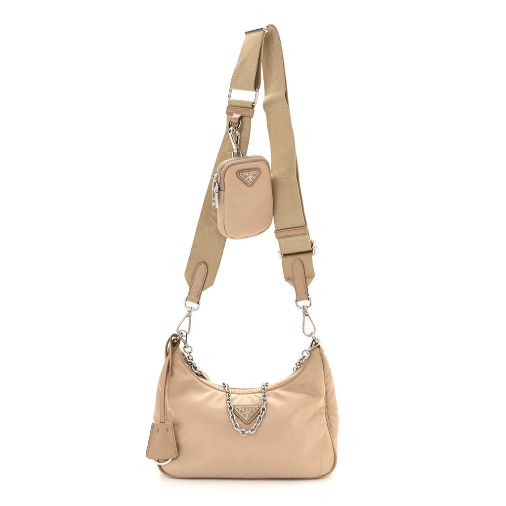 Prada Nylon Re-Edition 2005 Shoulder Bag Cammeo