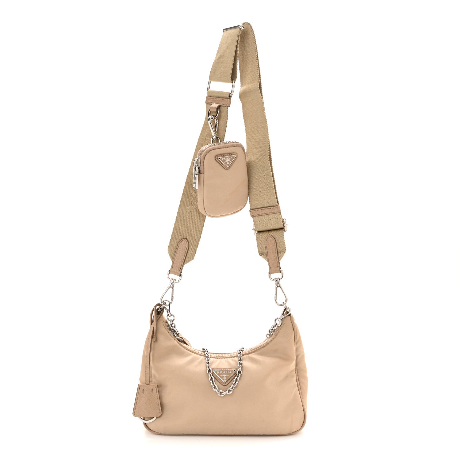 Prada Nylon Re-Edition 2005 Shoulder Bag Cammeo