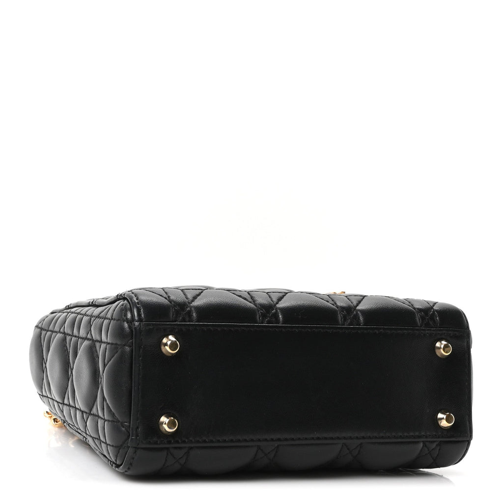 Christian Dior Lambskin Cannage Mini Lady Dior Black