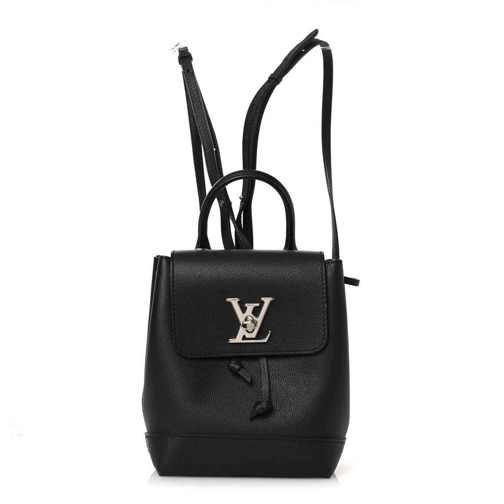 Louis Vuitton Calfskin Lockme Mini Backpack Black