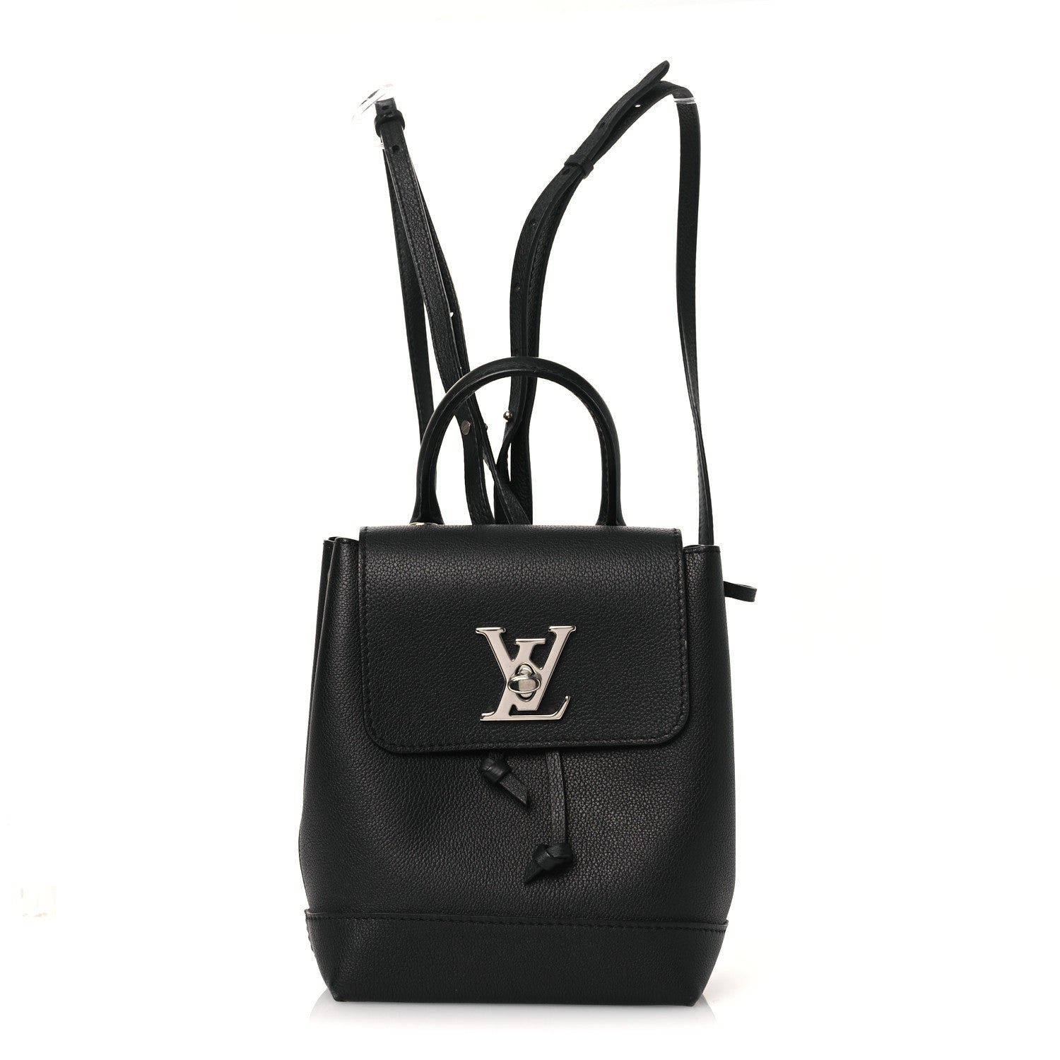 Louis Vuitton Calfskin Lockme Mini Backpack Black