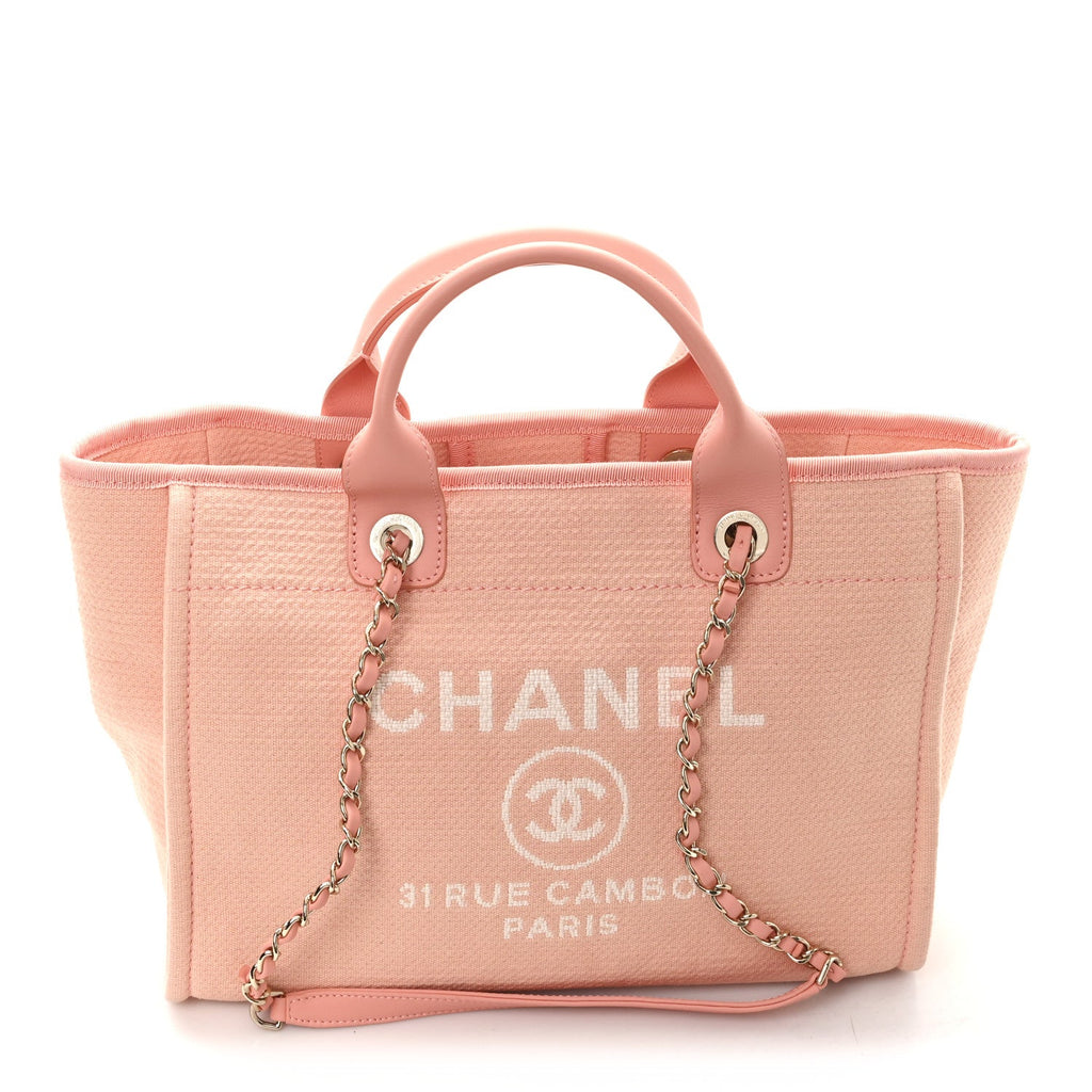Chanel Mixed Fibers Small Deauville Tote Pink