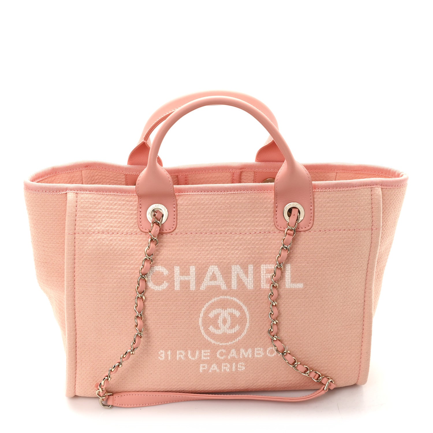Chanel Mixed Fibers Small Deauville Tote Pink