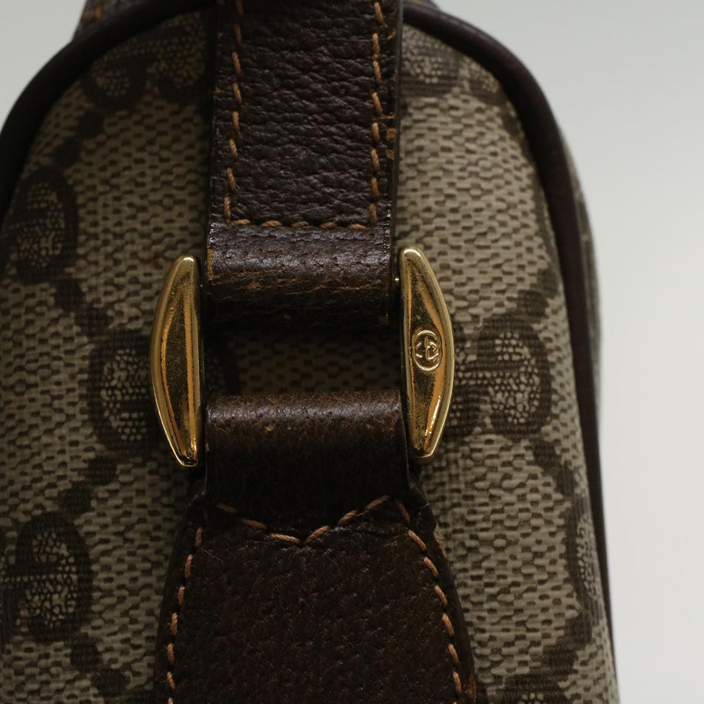 GUCCI GG Canvas Web Sherry Line Shoulder Bag PVC Leather Beige Green  47988