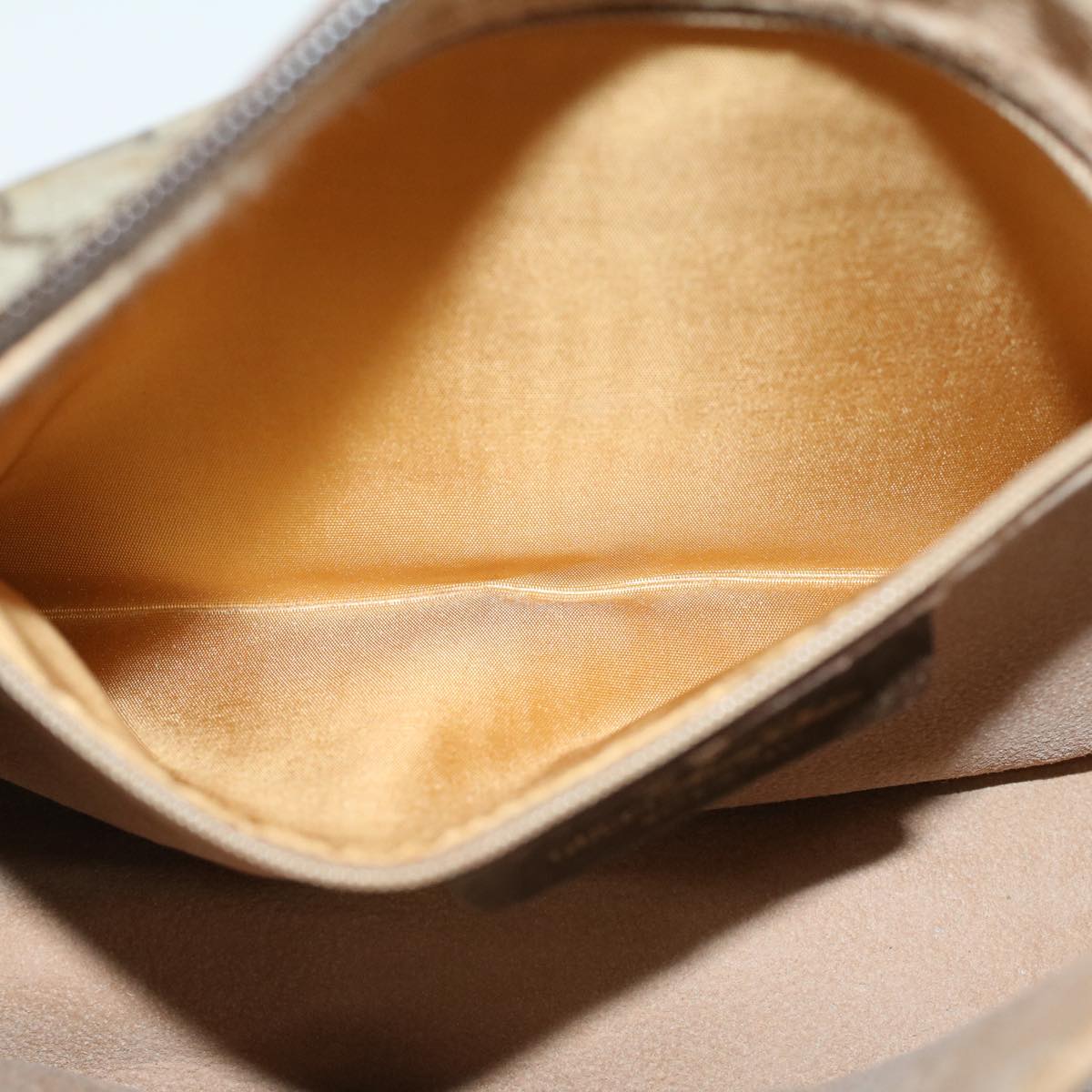 GUCCI GG Canvas Web Sherry Line Shoulder Bag PVC Leather Beige Green  47988