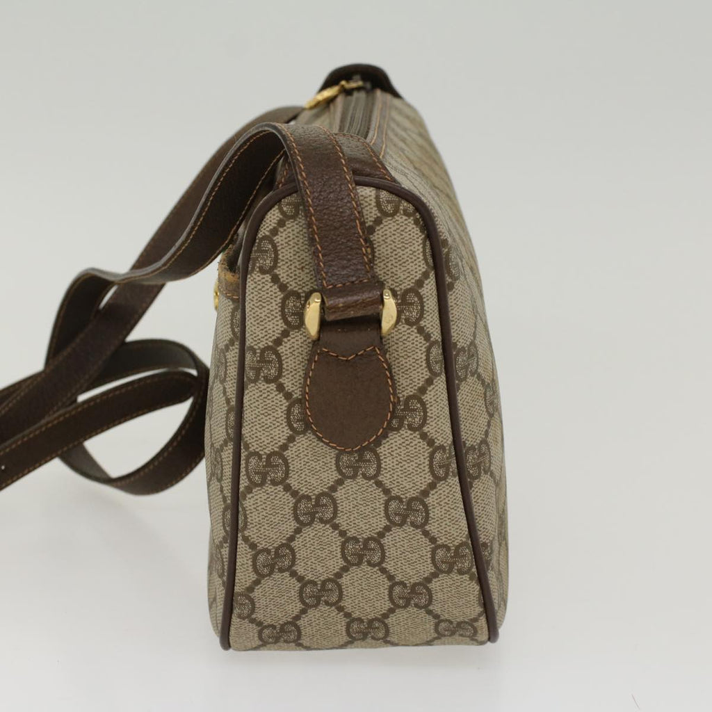 GUCCI GG Canvas Web Sherry Line Shoulder Bag PVC Leather Beige Green  47988