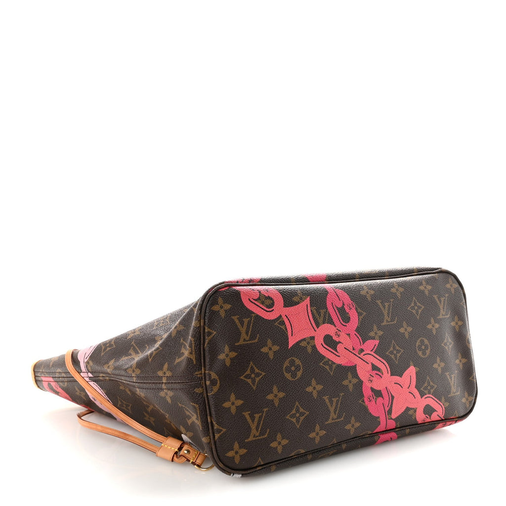 Louis Vuitton Monogram Bay Neverfull MM Rose Ballerine Poppy