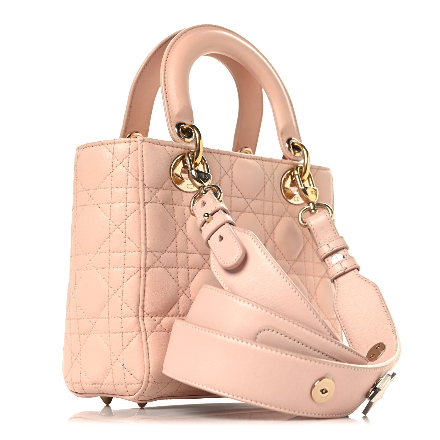 Christian Dior Lambskin Cannage Small My ABCDior Lady Dior Light Pink