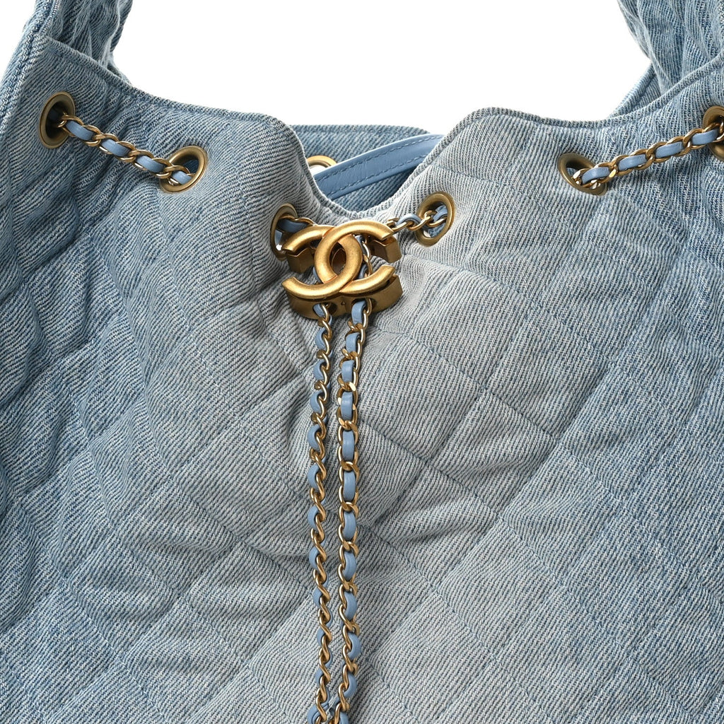 Chanel Washed Denim Quilted Medium Chanel 25 Handbag Blue