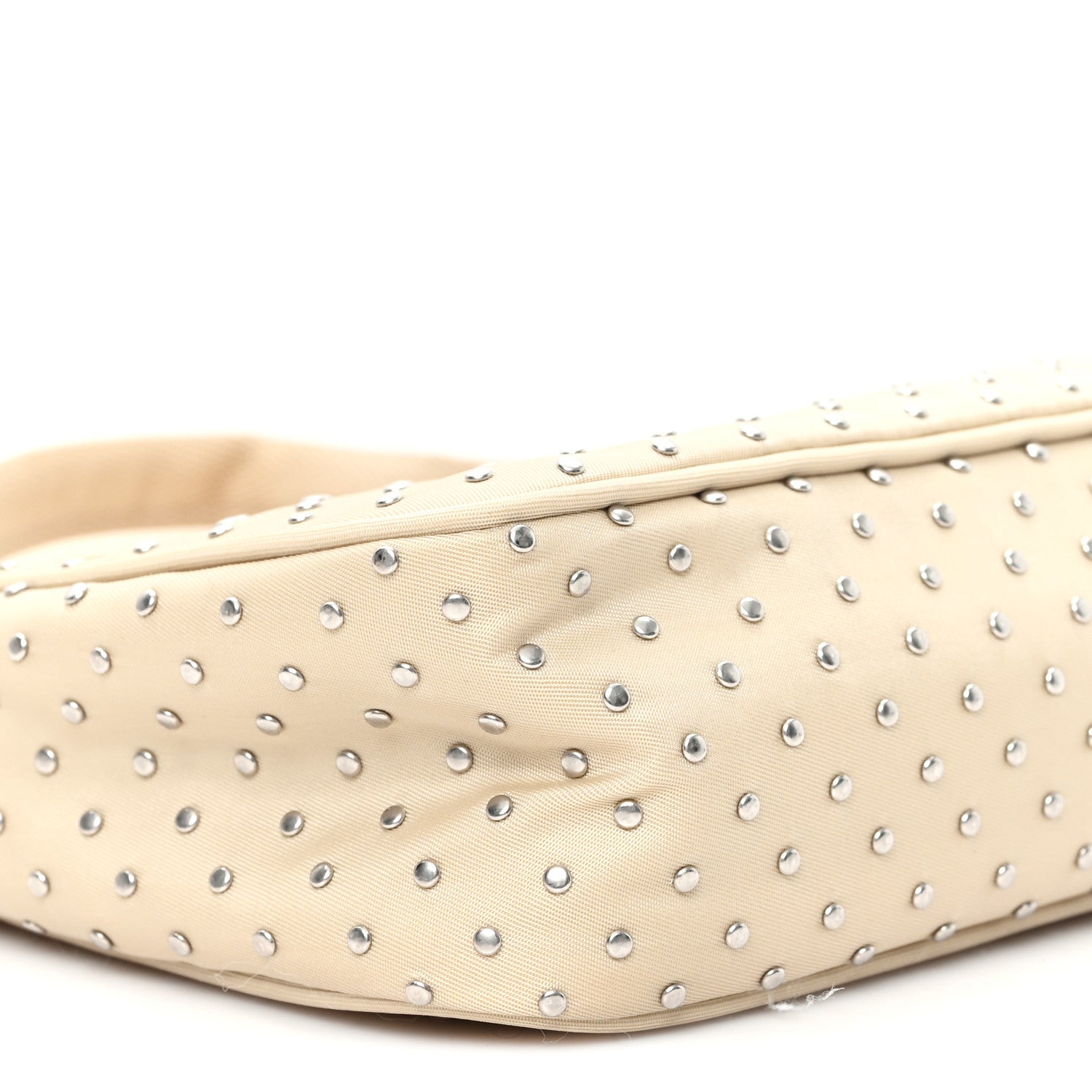 Prada Tessuto Nylon Studded Mini Re-Edition Bag Deserto