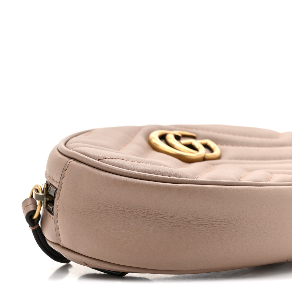 Gucci Calfskin Matelasse GG Marmont Belt Bag 75 30 Porcelain Rose