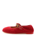 Chanel Wool Tweed Patent Mary Jane Flats 36 Red
