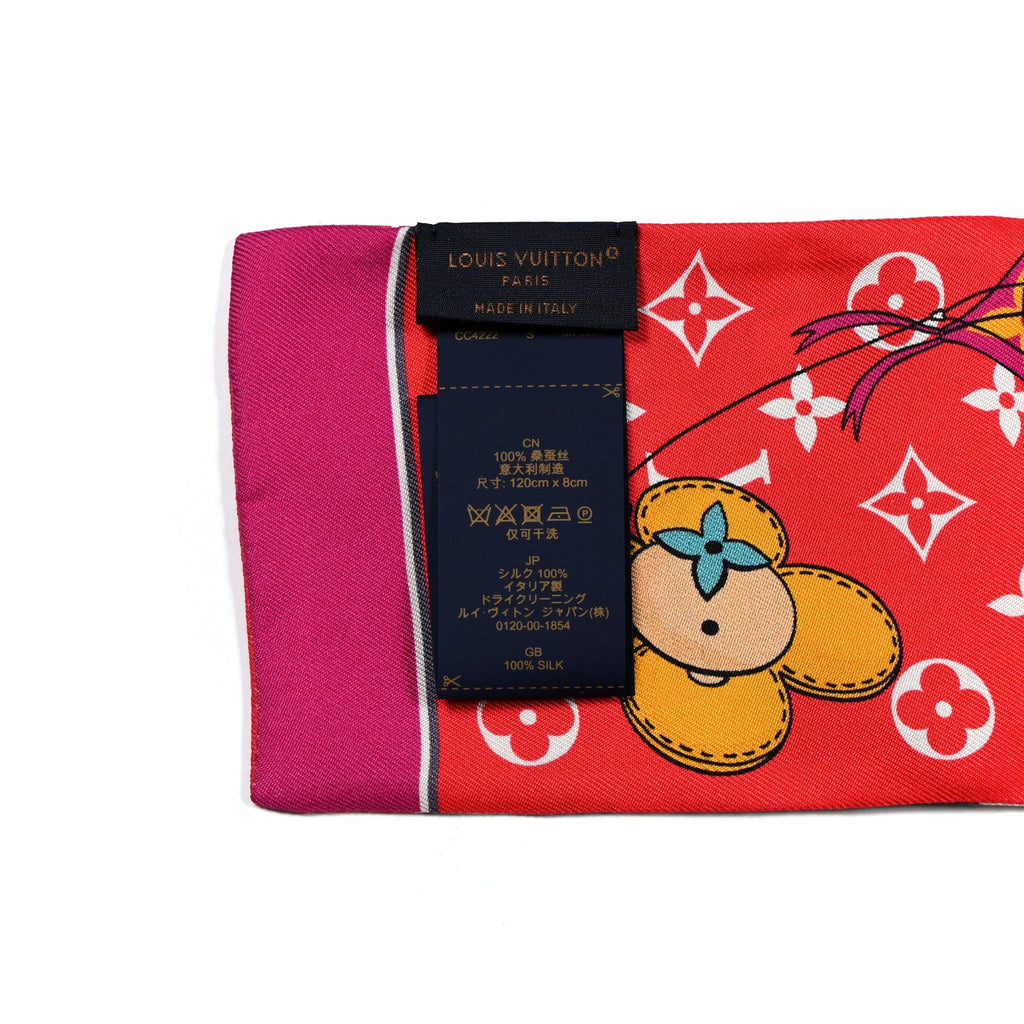 Louis Vuitton Silk Monogram Paris Vivienne Bandeau Rouge