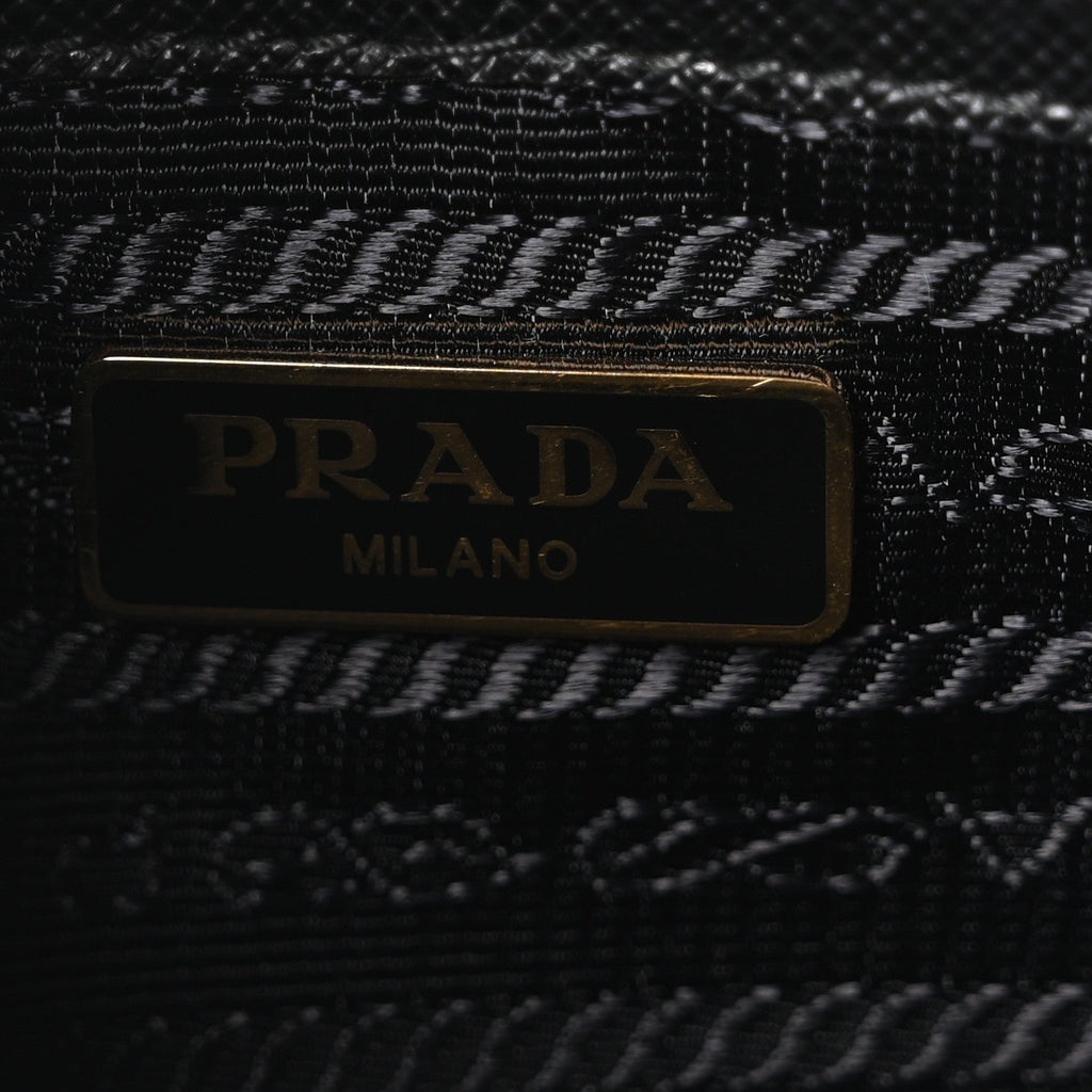 Prada Nylon Vela Saffiano Double Zip Crossbody Black