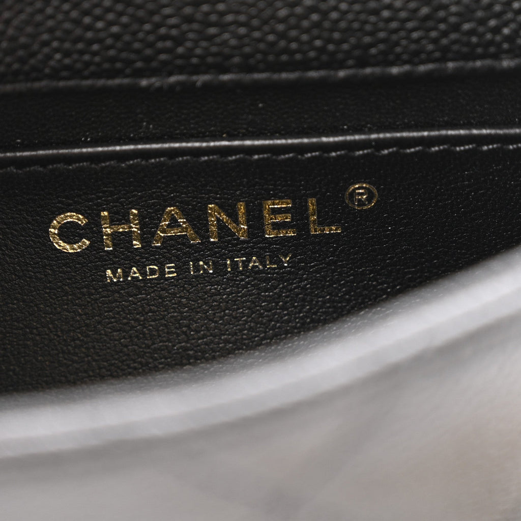 Chanel Caviar Quilted Mini Sweetheart Rectangular Flap Black