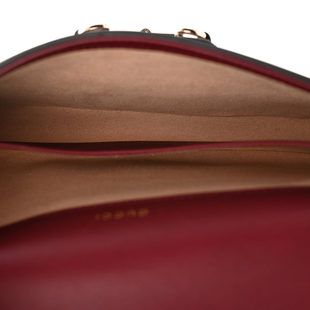Gucci GG Supreme Monogram Azalea Calfskin Horsebit 1955 Mini Bag Beige Ebony Rosso Ancora