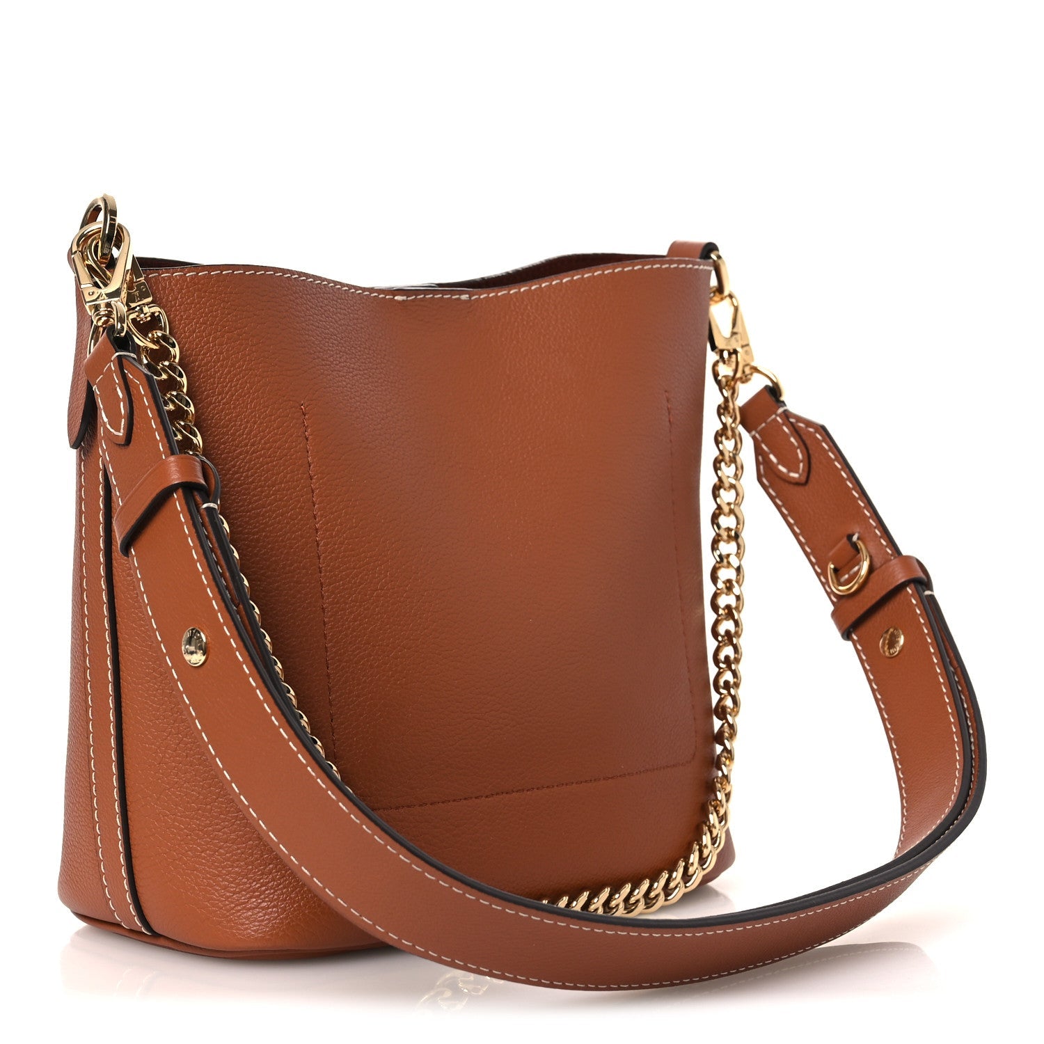 Louis Vuitton Calfskin Lock and Walk Bucket Cognac