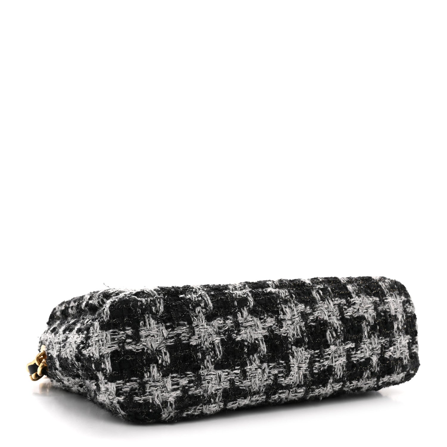 Chanel Wool Tweed Quilted Small Elegant Chain Flap Black Grey