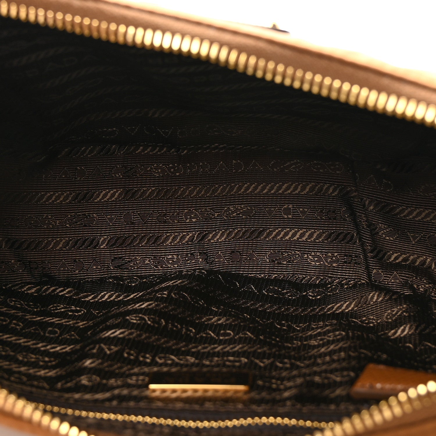 Prada Re-Nylon Saffiano Demi-lune Shoulder Bag Brown