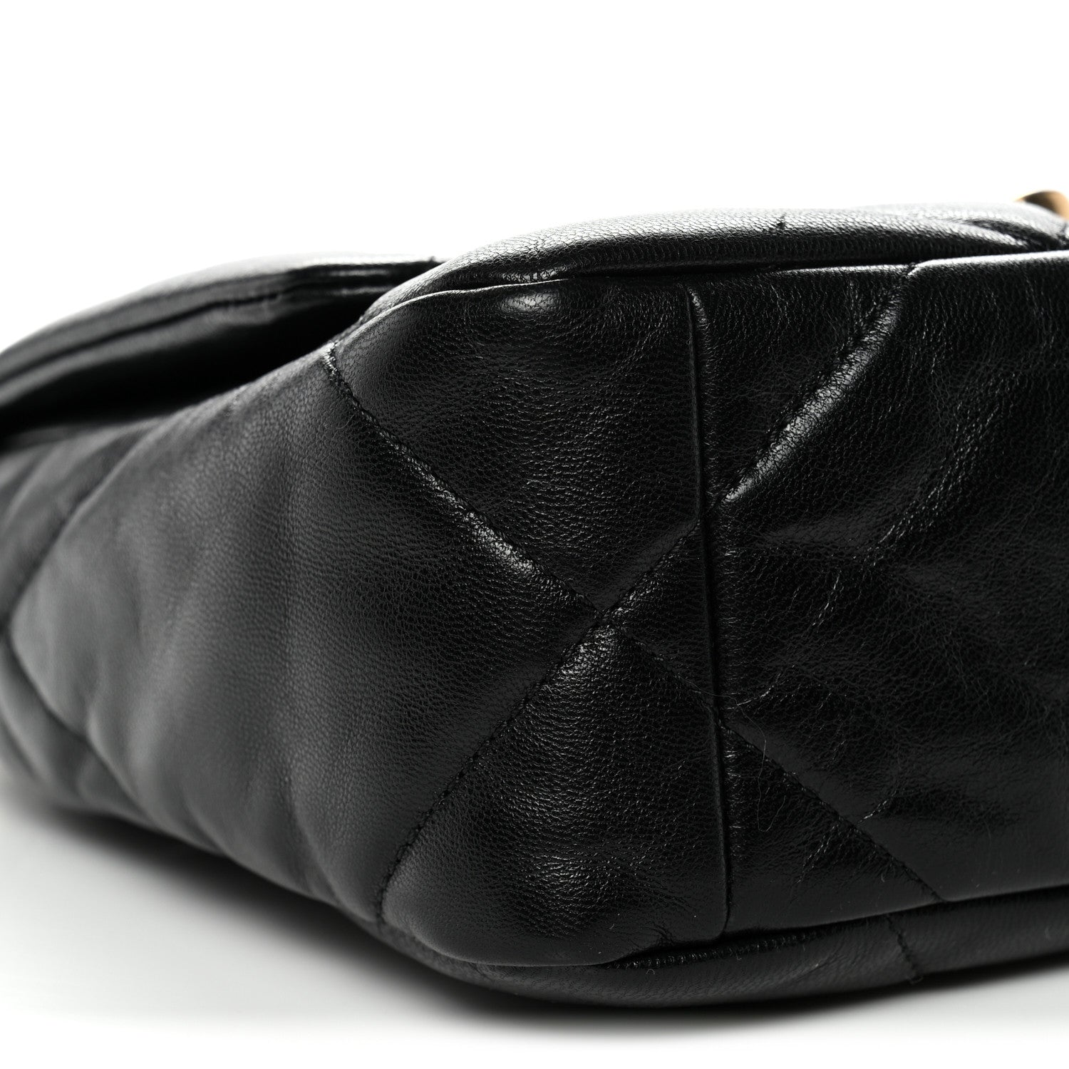 Chanel Shiny Goatskin Quilted Medium Chanel 19 Flap Black