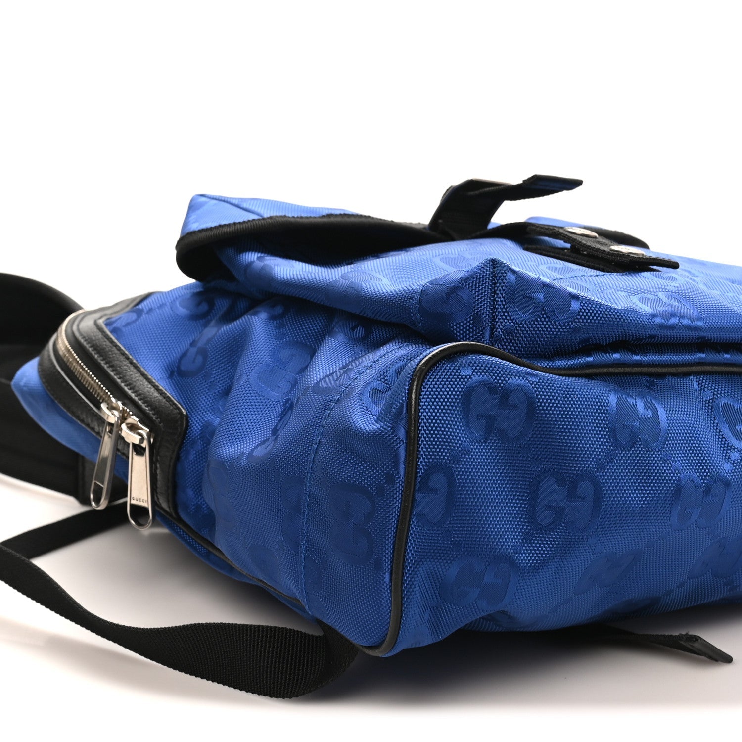 Gucci Econyl Nylon Monogram Off The Grid Backpack Guilted Blue Black