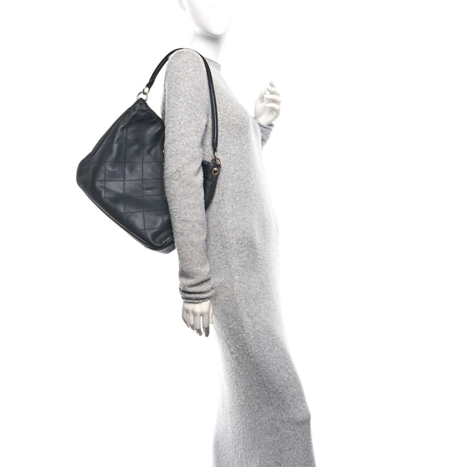 Chanel Calfskin Stitched Hobo Black