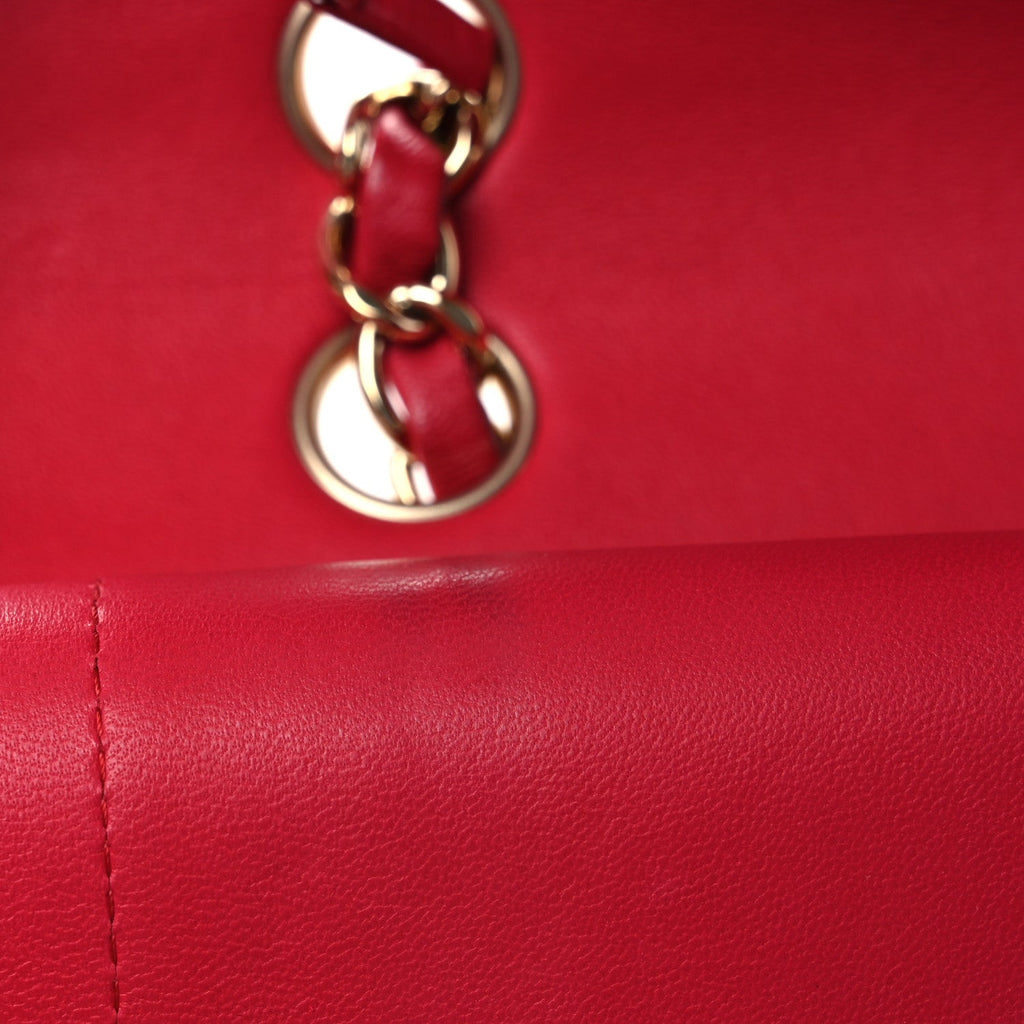 Chanel Lambskin Quilted Medium Double Flap Red