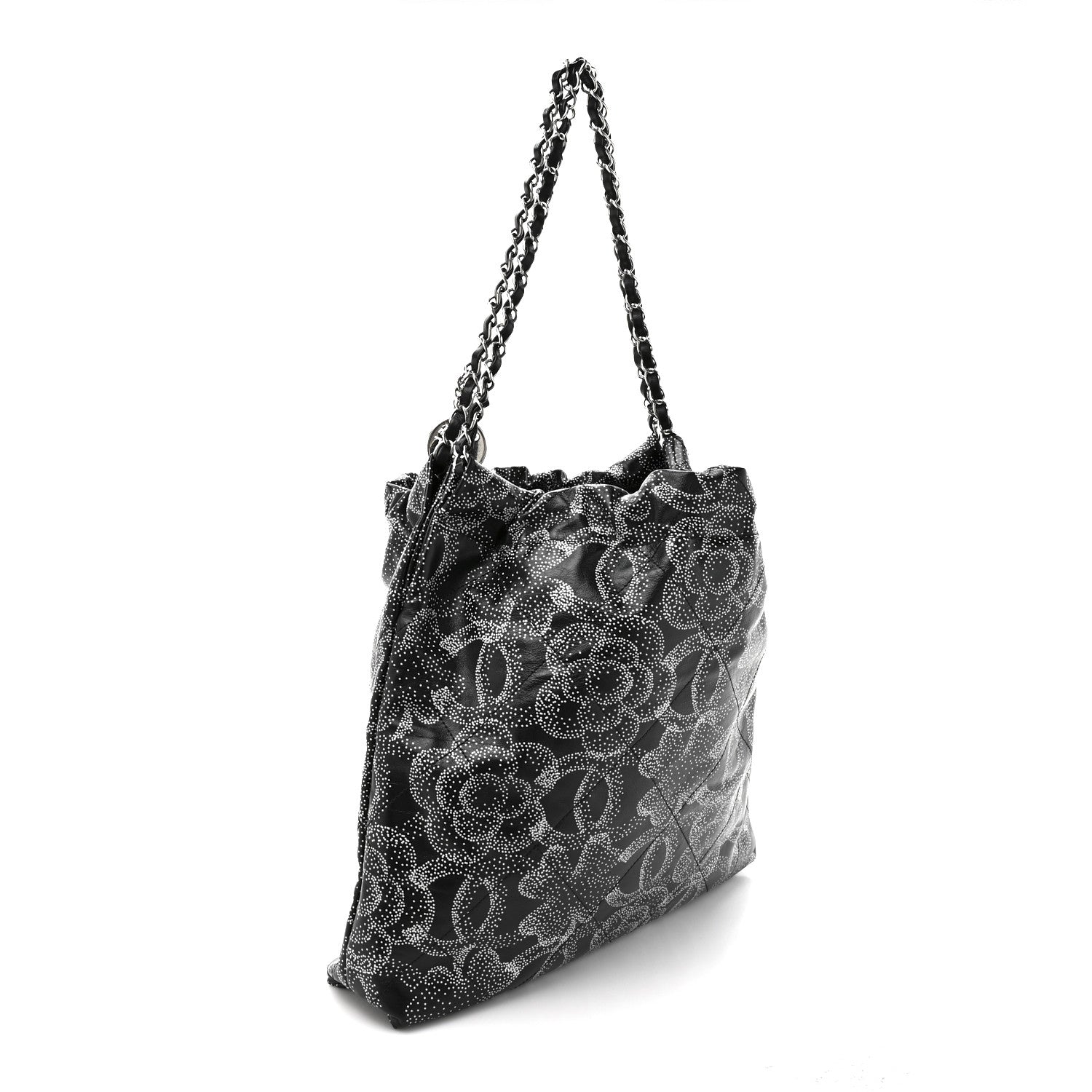Chanel Printed Calfskin Quilted Chanel 22 Black
