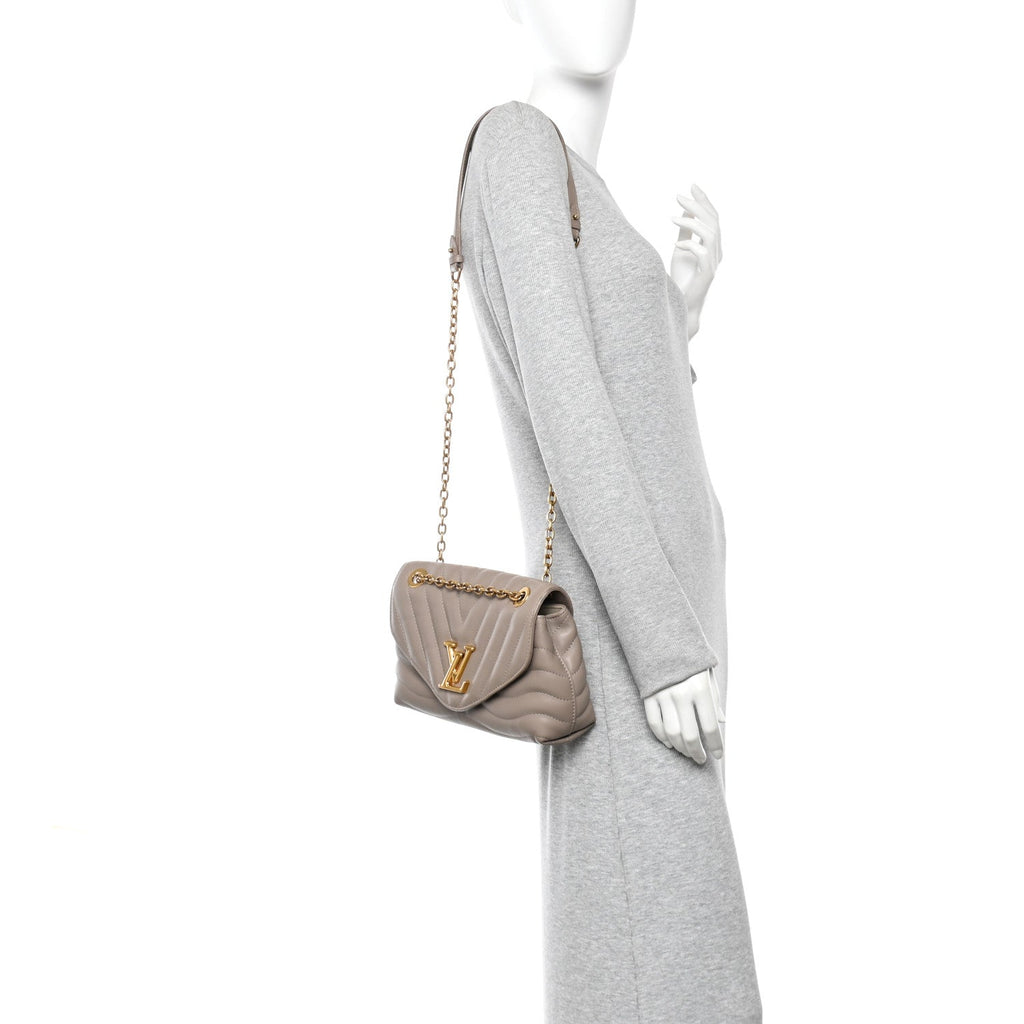 Louis Vuitton Calfskin LV New Wave Chain Bag Taupe