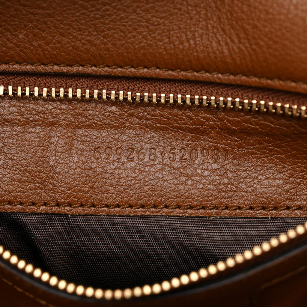 Gucci Roxy Calfskin Blondie Chain Shoulder Flap Bag Blondie Cognac